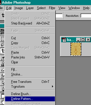 How to define a pattern in Photoshop.
